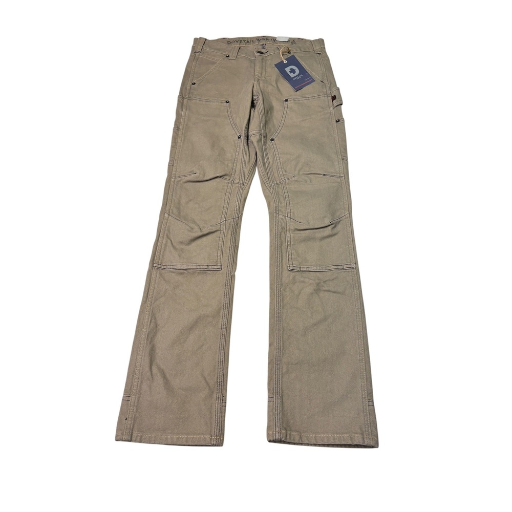NWT Dovetail Workwear Britt Utility Pants Natural Canvas Double Womens 6 30X32